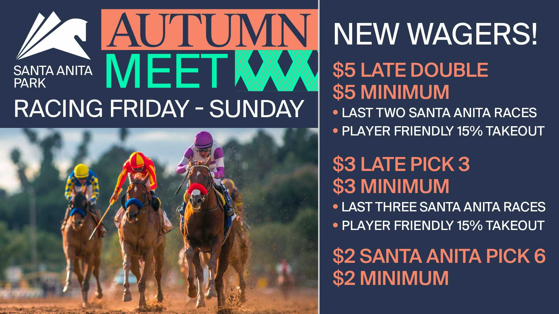 New Wagering Menu Unveiled For Santa Anita Park’s 2024 Autumn Meet