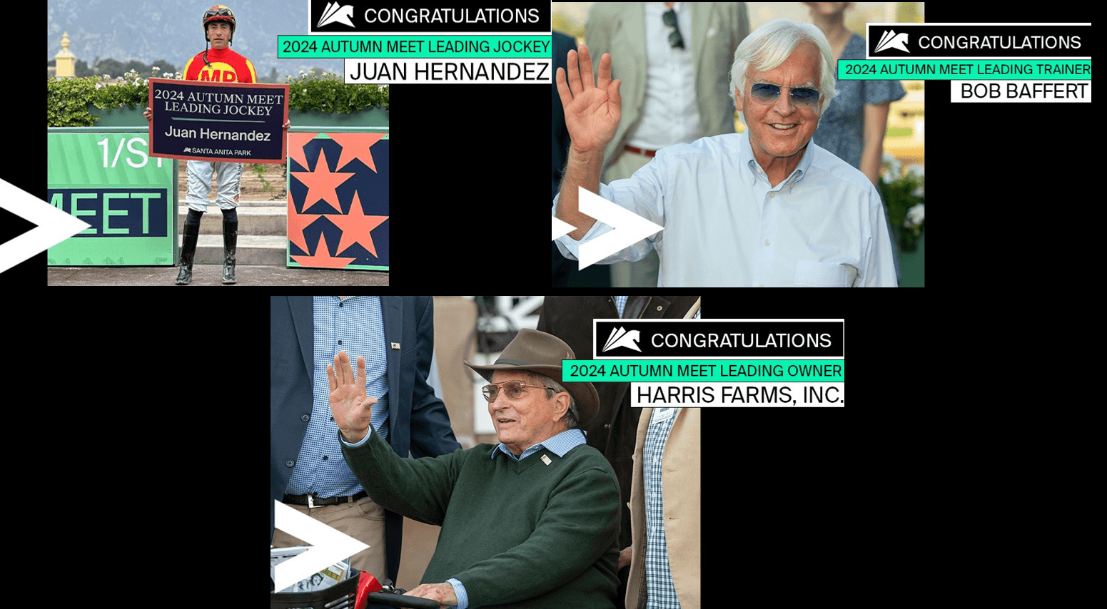 Hernandez, Baffert & Harris Farms Top The Jockey, Trainer & Owner Standings At Santa Anita’s Autumn Meet