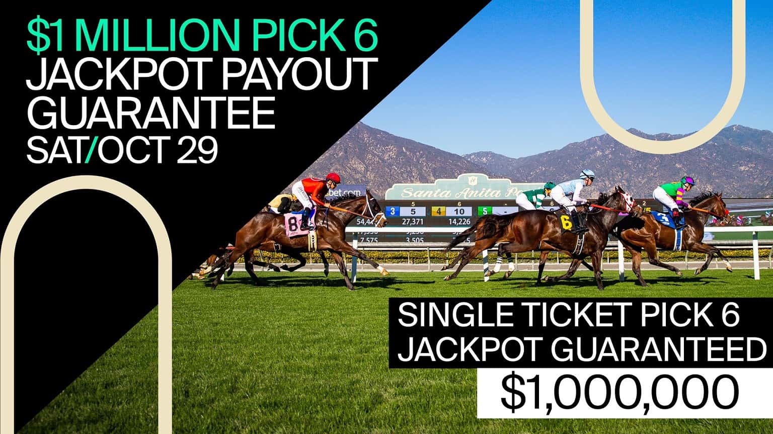 Santa Anita To Offer $1 Million Bonus To Any Single Ticket 20 Cent Rainbow Pick Six Winner Saturday