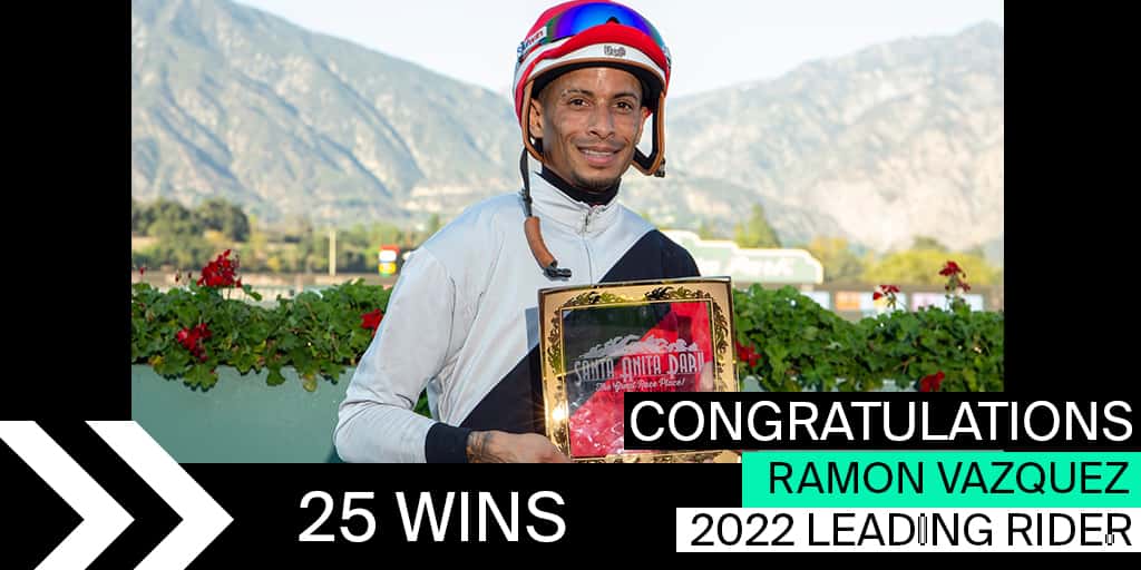 Vazquez & Miller Finish Atop Santa Anita’s Autumn Meet Jockey & Trainer Standings