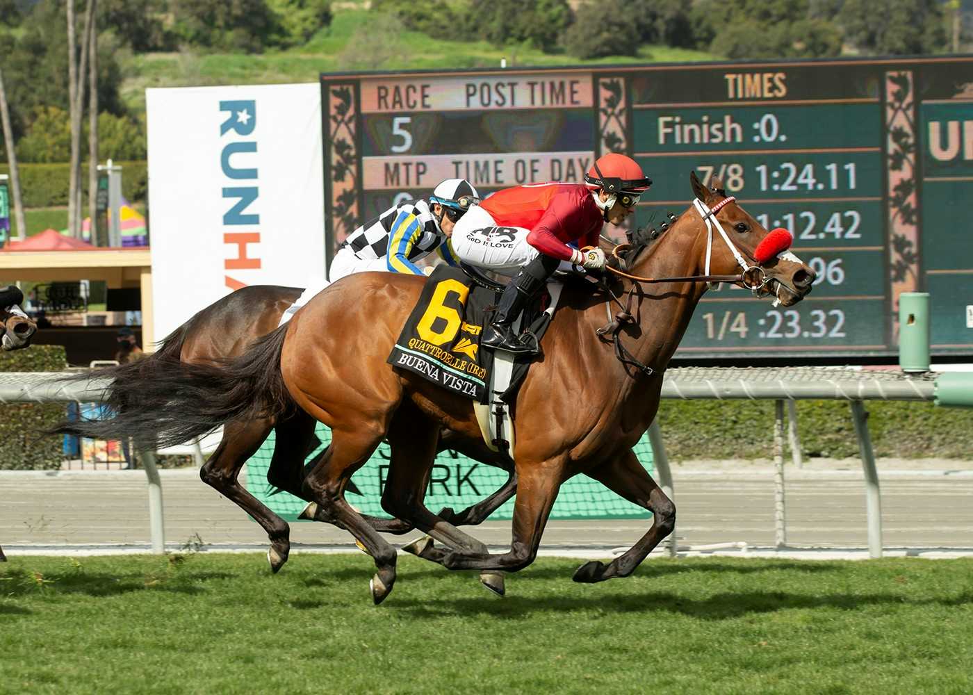 Irish-Bred Quattroelle Surges Late To Take Grade II, $200,000 Buena Vista Stakes